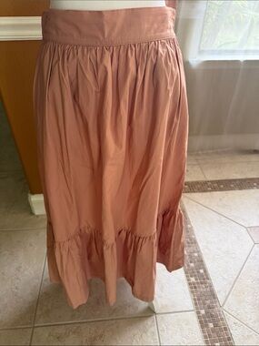 a new day Tiered Midi Skirt in Dusty Rose Pink